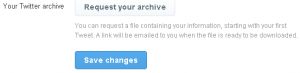 TWITTER archive setting