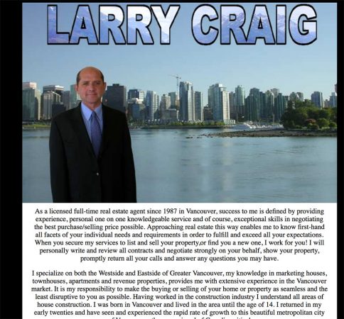 Larry Craig Realty 1st Generation website