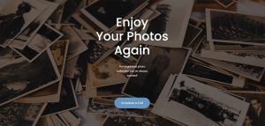 Photo Organizer Website Redesign moving gif from site of a pile of photos